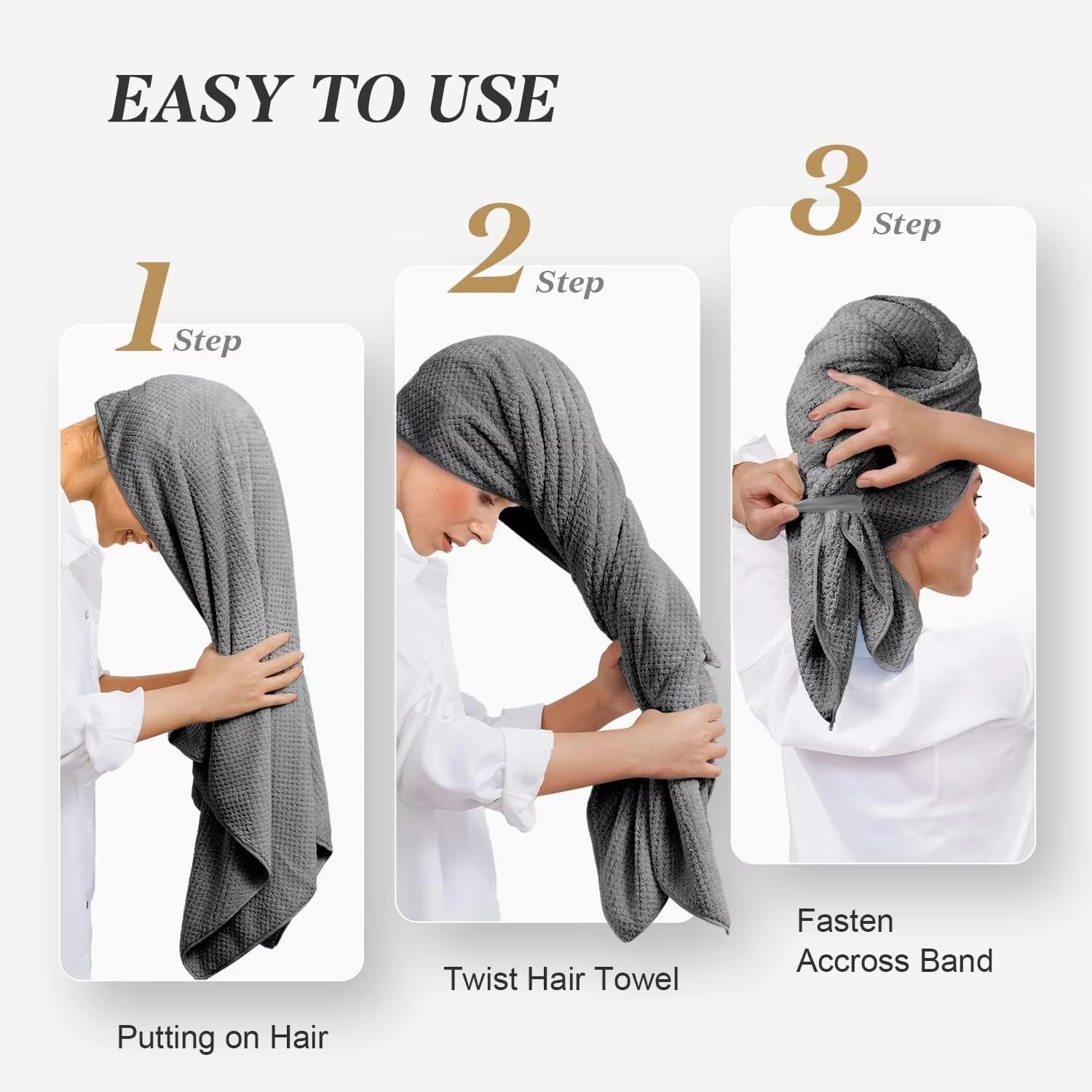 BEoffer toalla microfibra cabello 41x24 resistente al lavado frecuente