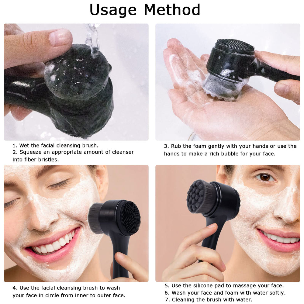 Beomeen compact double-sided brush for deep cleansing on the go.
