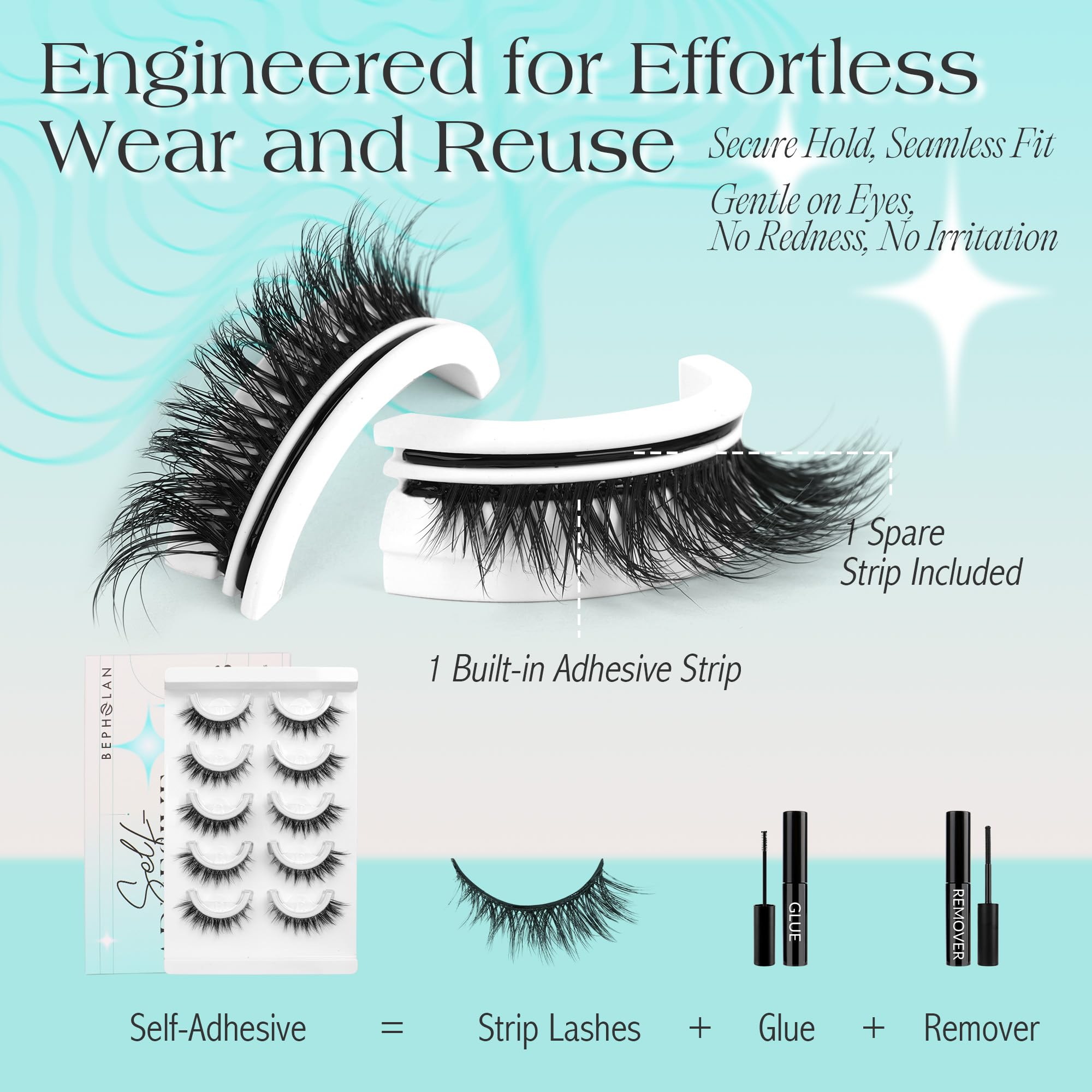 Bepholan eyelash close-up showing three-dimensional volume and lightweight feel