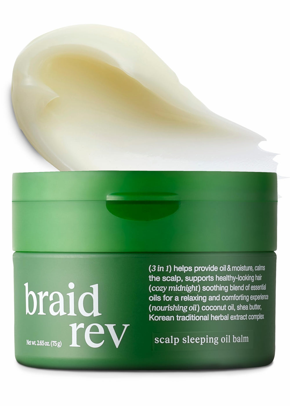 Bephor Braid Rev Balm bottle-pour for easy bedtime scalp care