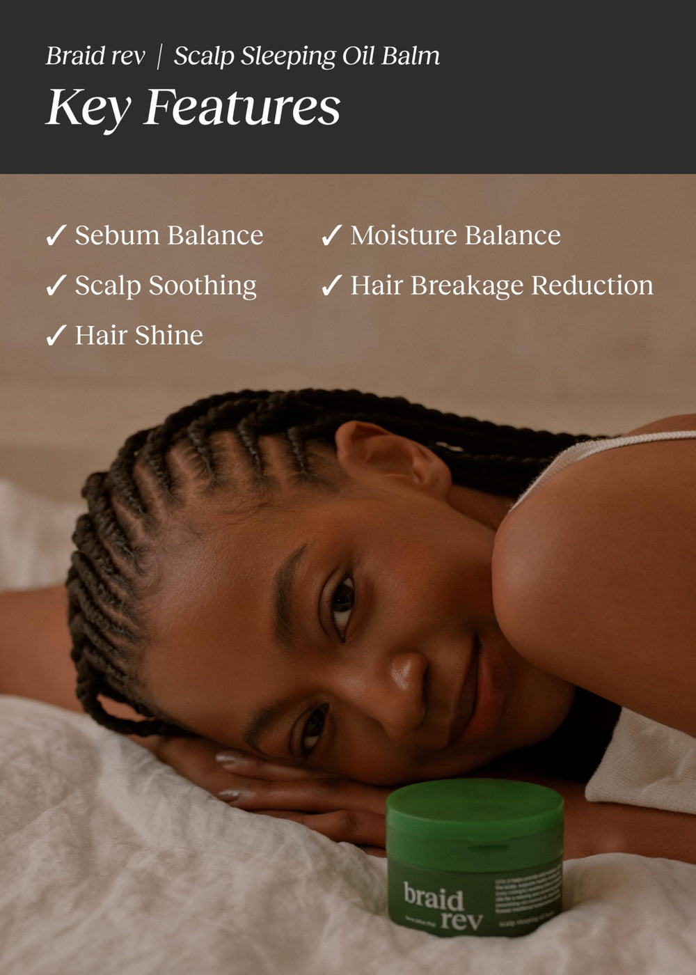 Bephor Braid Rev Balm texture-balm-to-oil shows rich slip