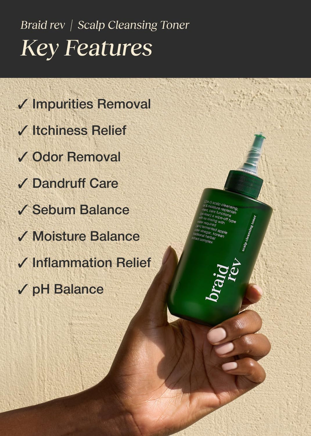 Bephor apple cider infusion close-up highlights cleansing benefits for scalp