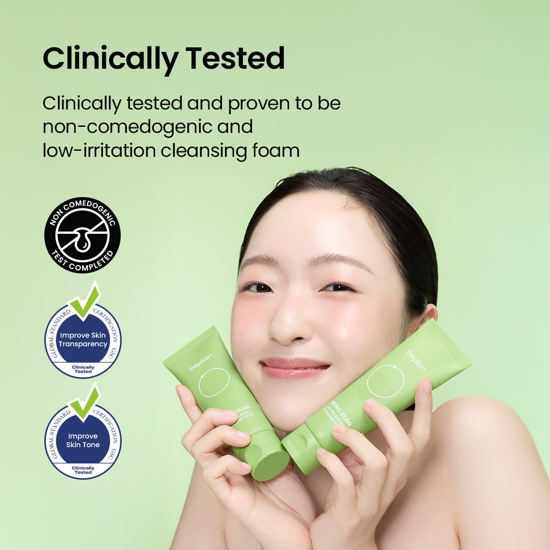 Beplain rutina diaria de limpieza facial con textura suave y cremosa