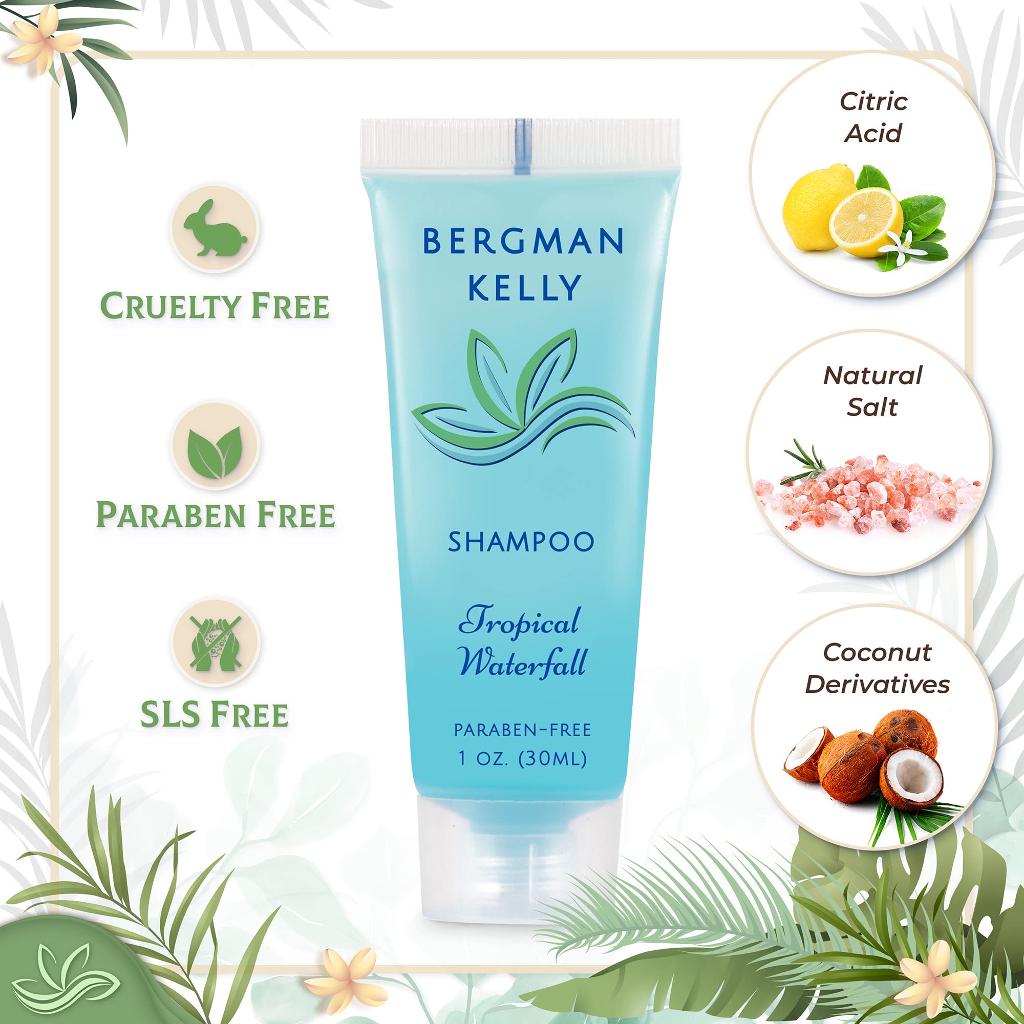 BERGMAN KELLY hotel shampoo bottles with ginger and lime aroma