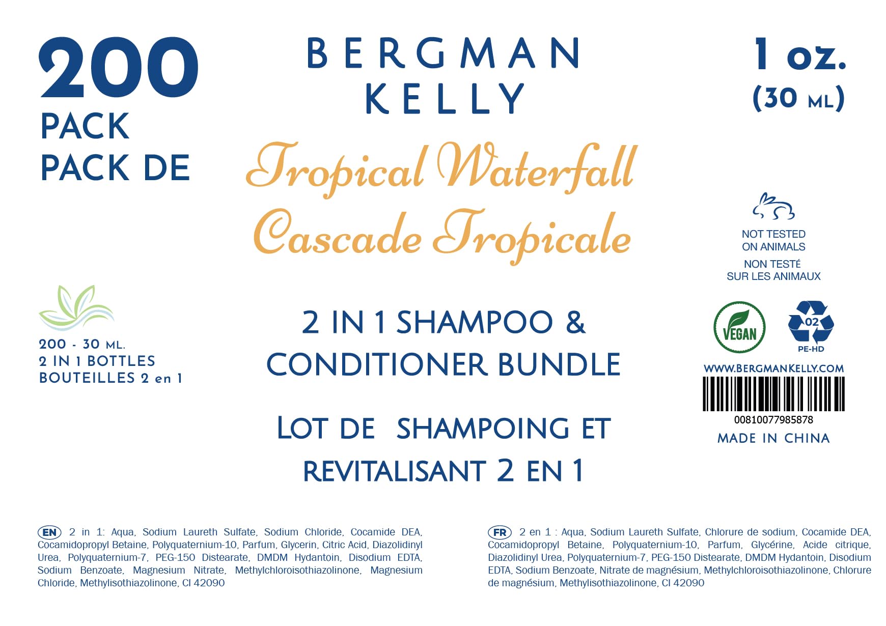 BERGMAN KELLY paraben-free cruelty-free formula respects guest preferences.
