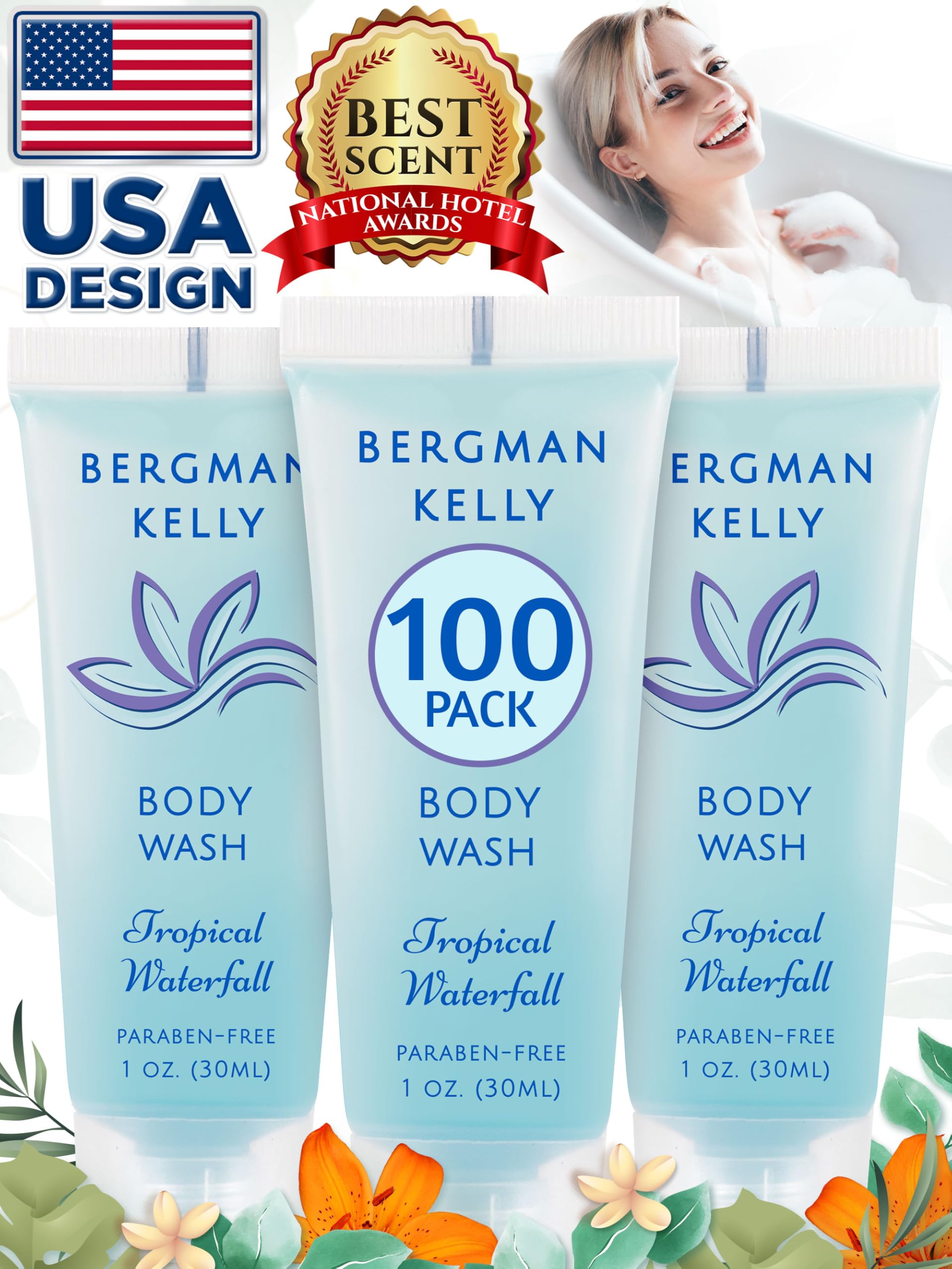 Paraben-free and cruelty-free BERGMAN KELLY body wash for guests