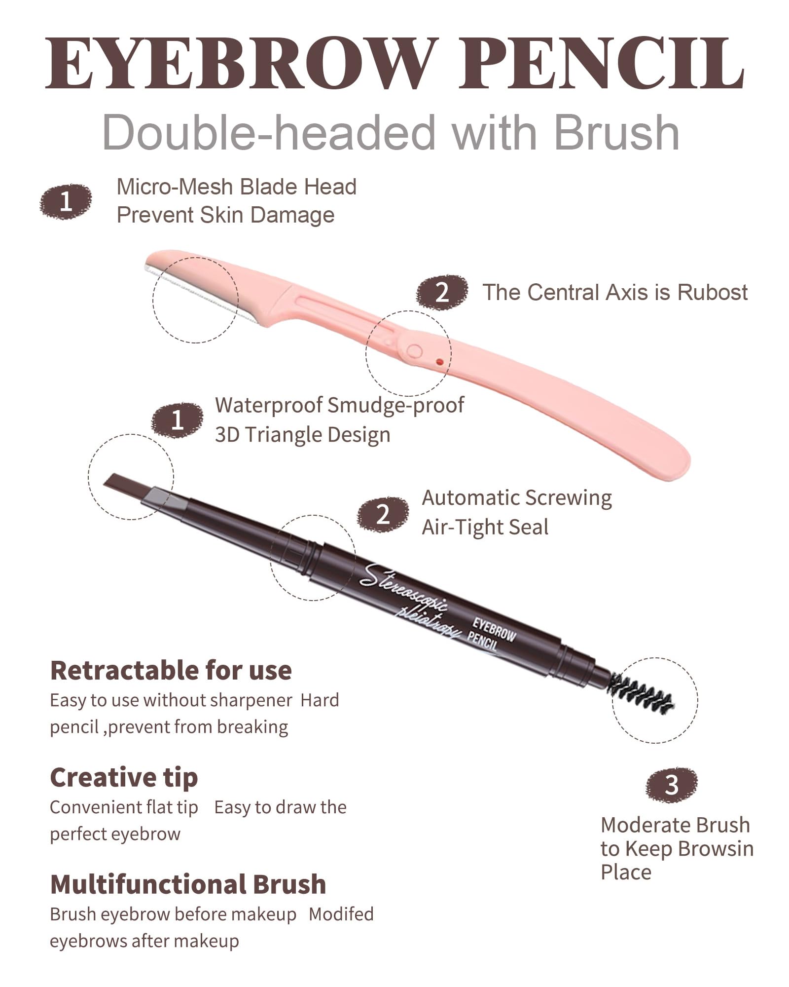 Berinist spoolie brush blends color for a natural brow look