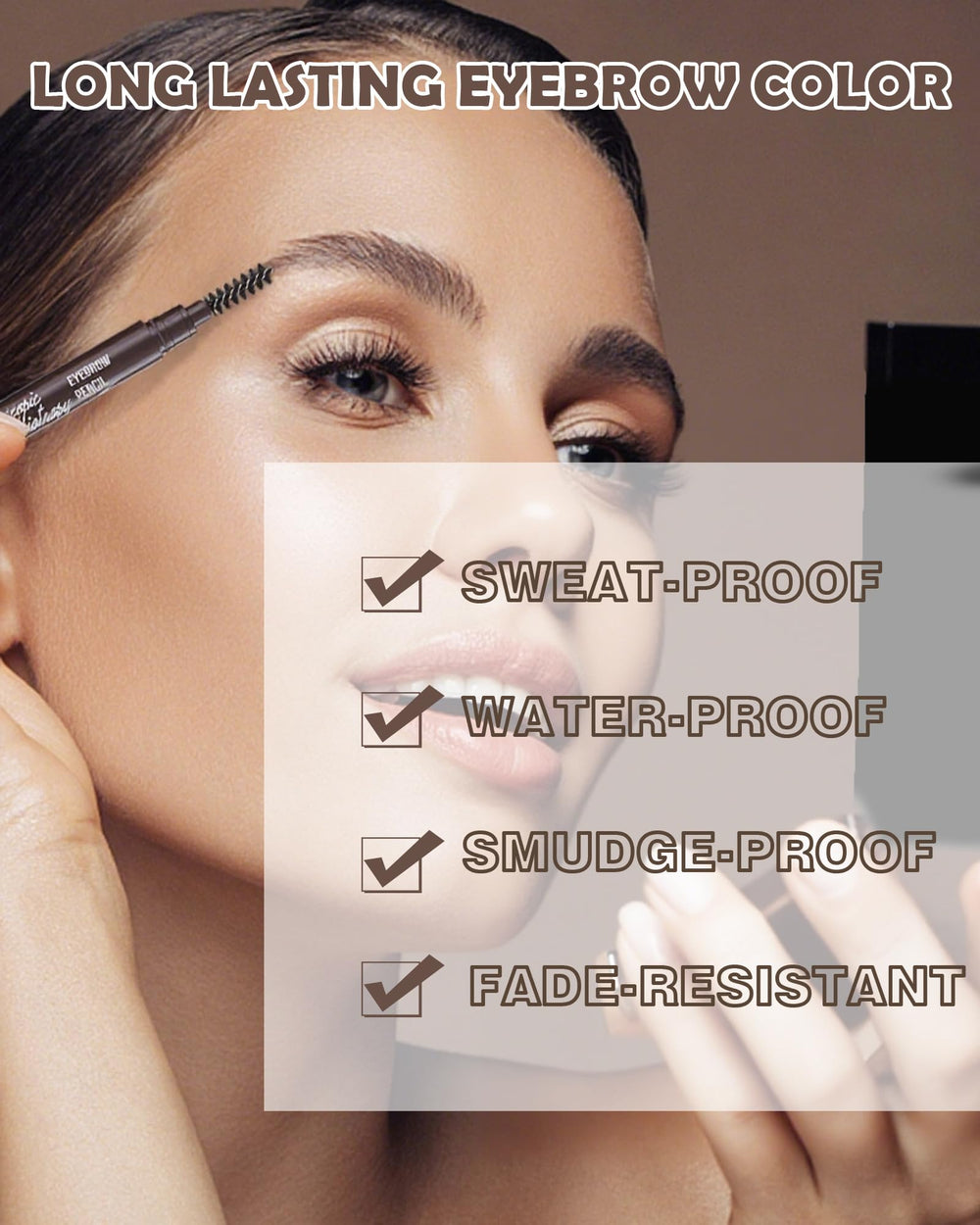 Berinist dual-ended eyebrow pencil with triangle tip for precise outlining and filling