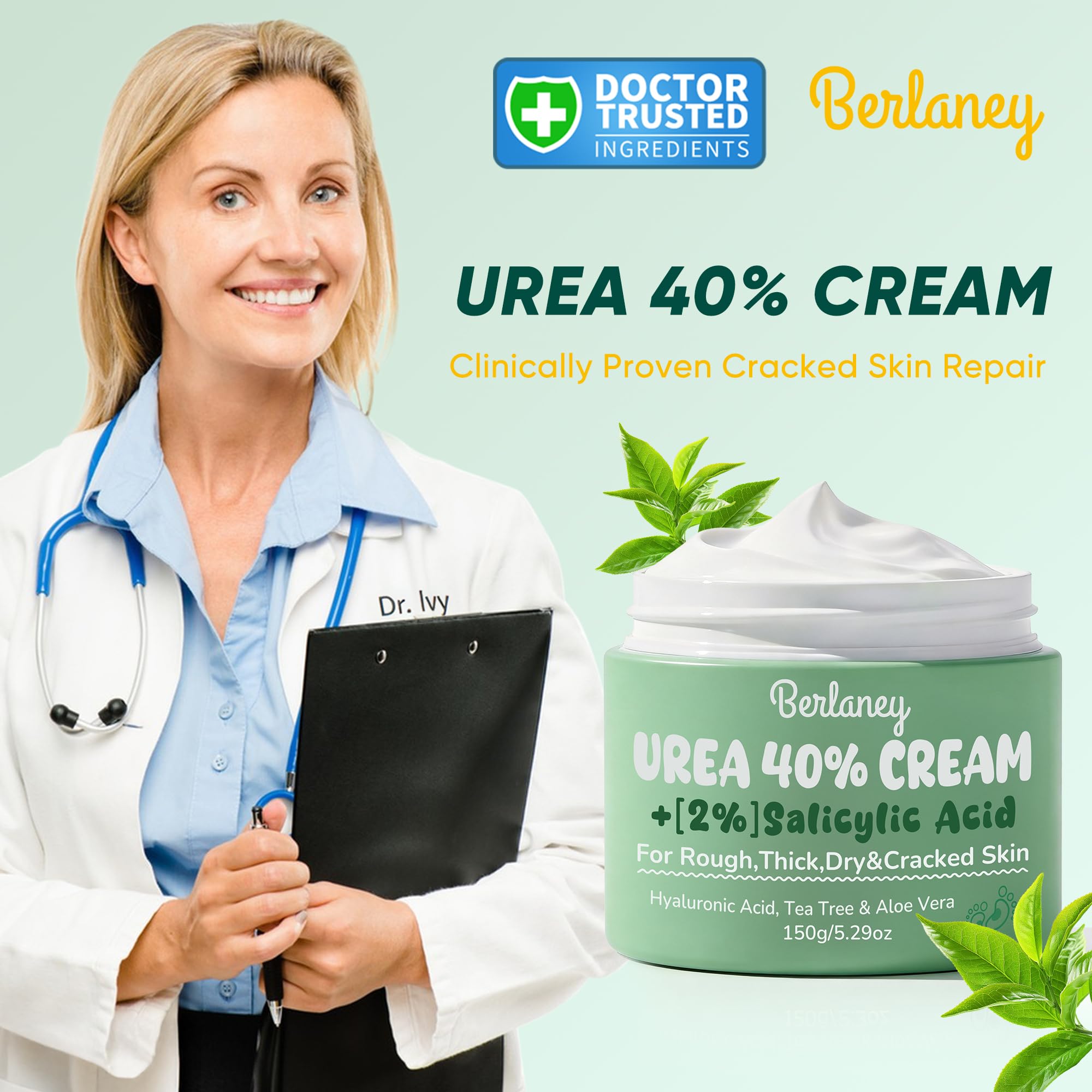 Berlaney crema urea 40% con hidratación, piel suave y flexible tras uso.