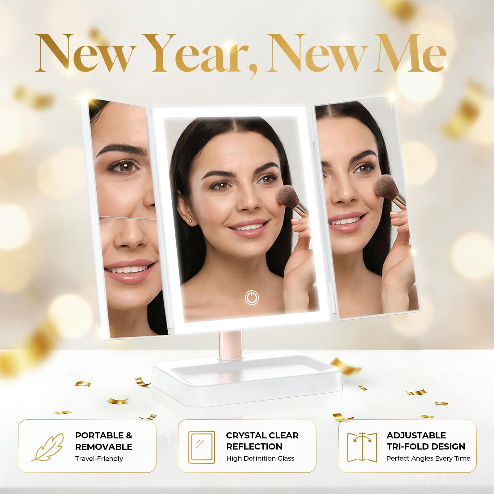 Berthaless gift-ready makeup mirror perfect for friends and family.