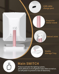 Berthaless mirror 1x-2x-3x magnification aids precise grooming.