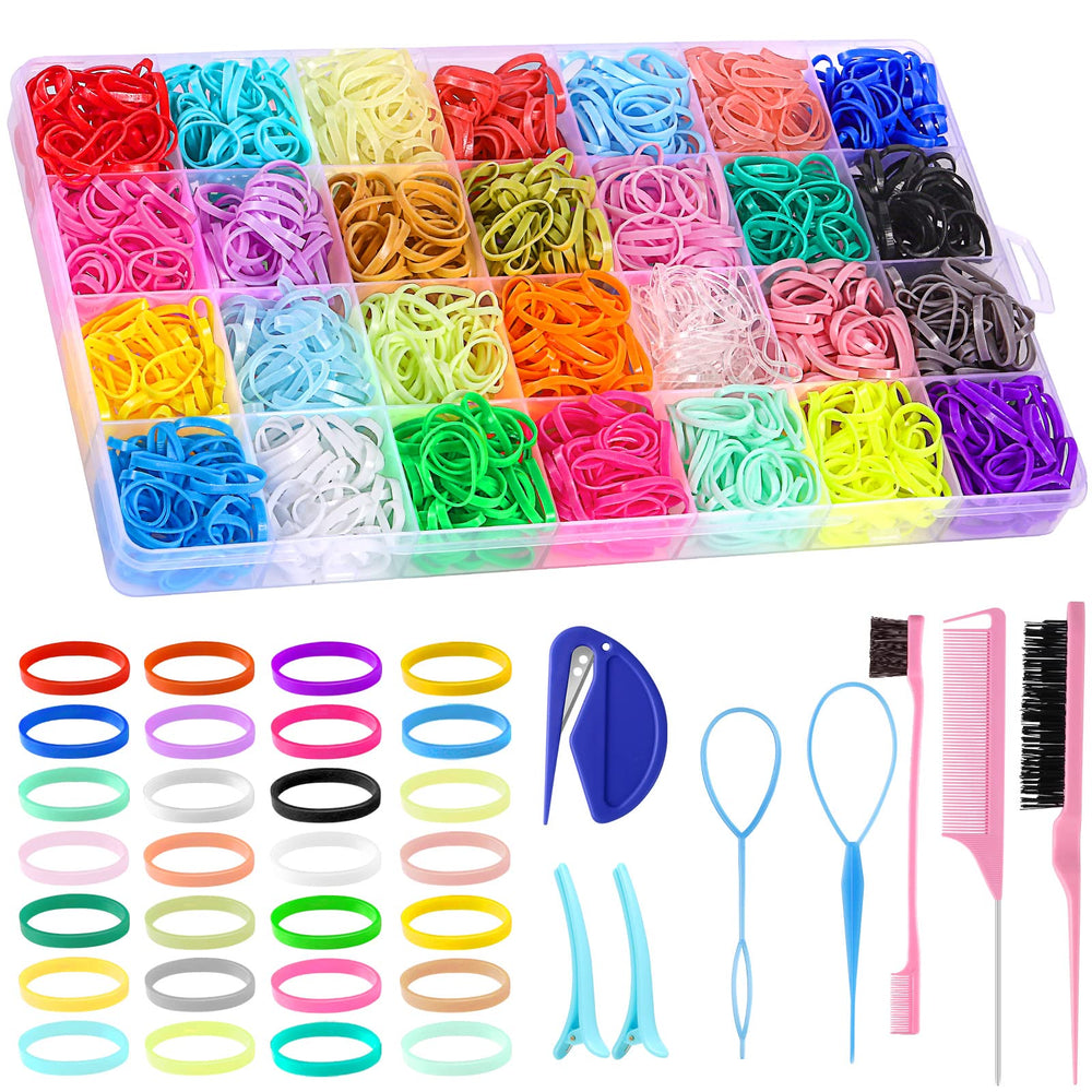 BESARME 28-color rubber bands for quick, colorful ponytails