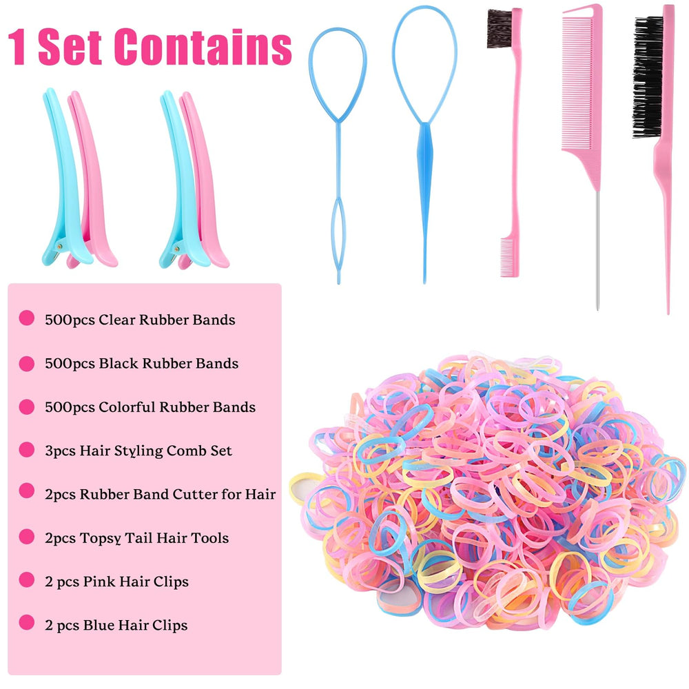 Besarme anillos cola de cabello para recogidos rápidos y seguros.