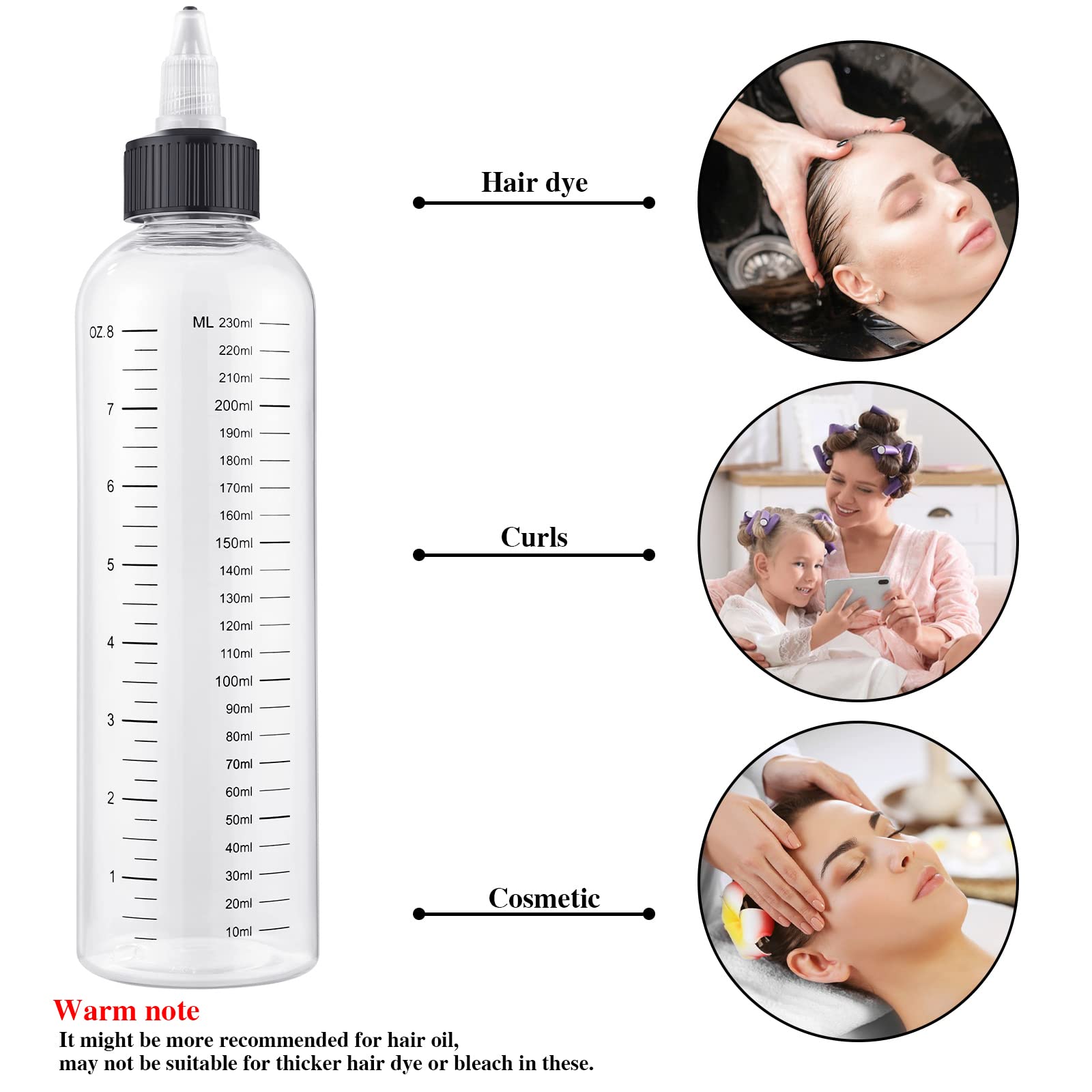 Besarme bottle easy-squeeze for quick mixing and even application