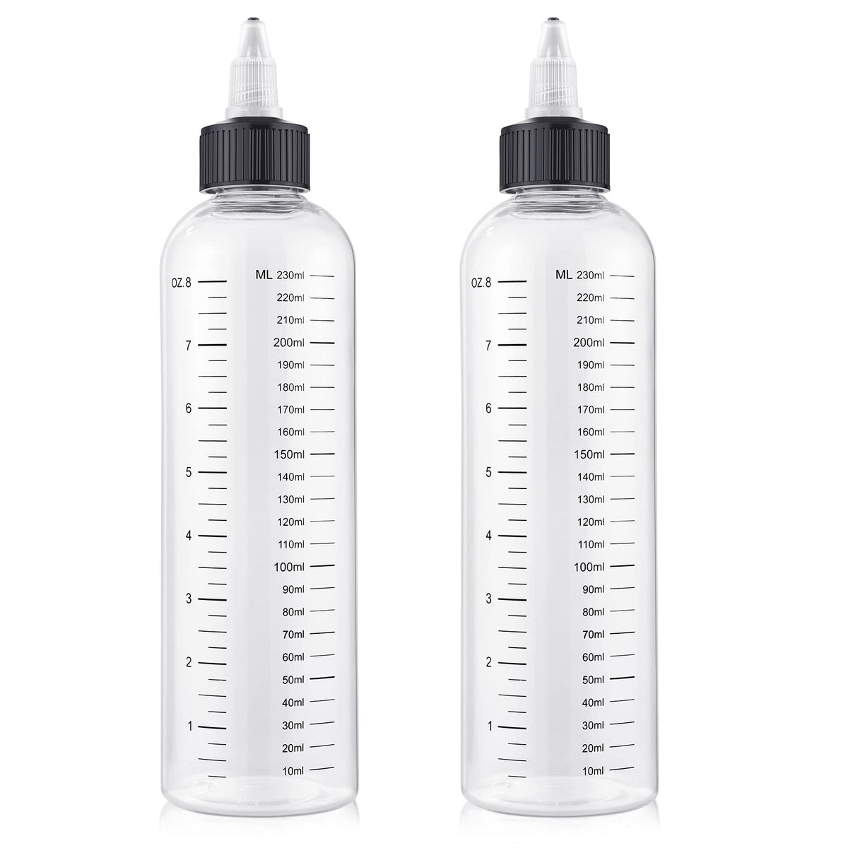 Besarme bottle with graduated scale for precise measurements during home hair care