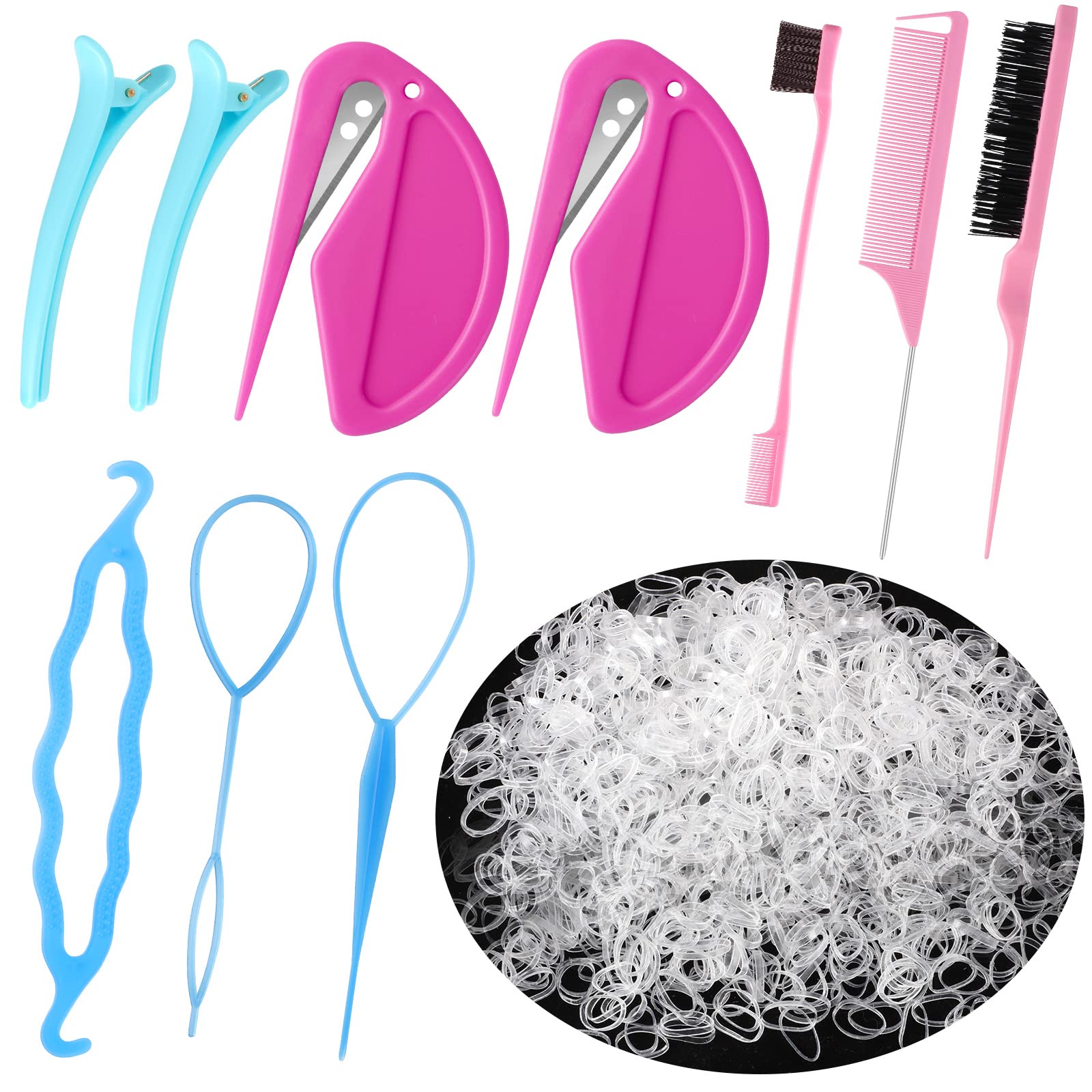 BESARME clear hair bands for easy ponytails with gentle hold