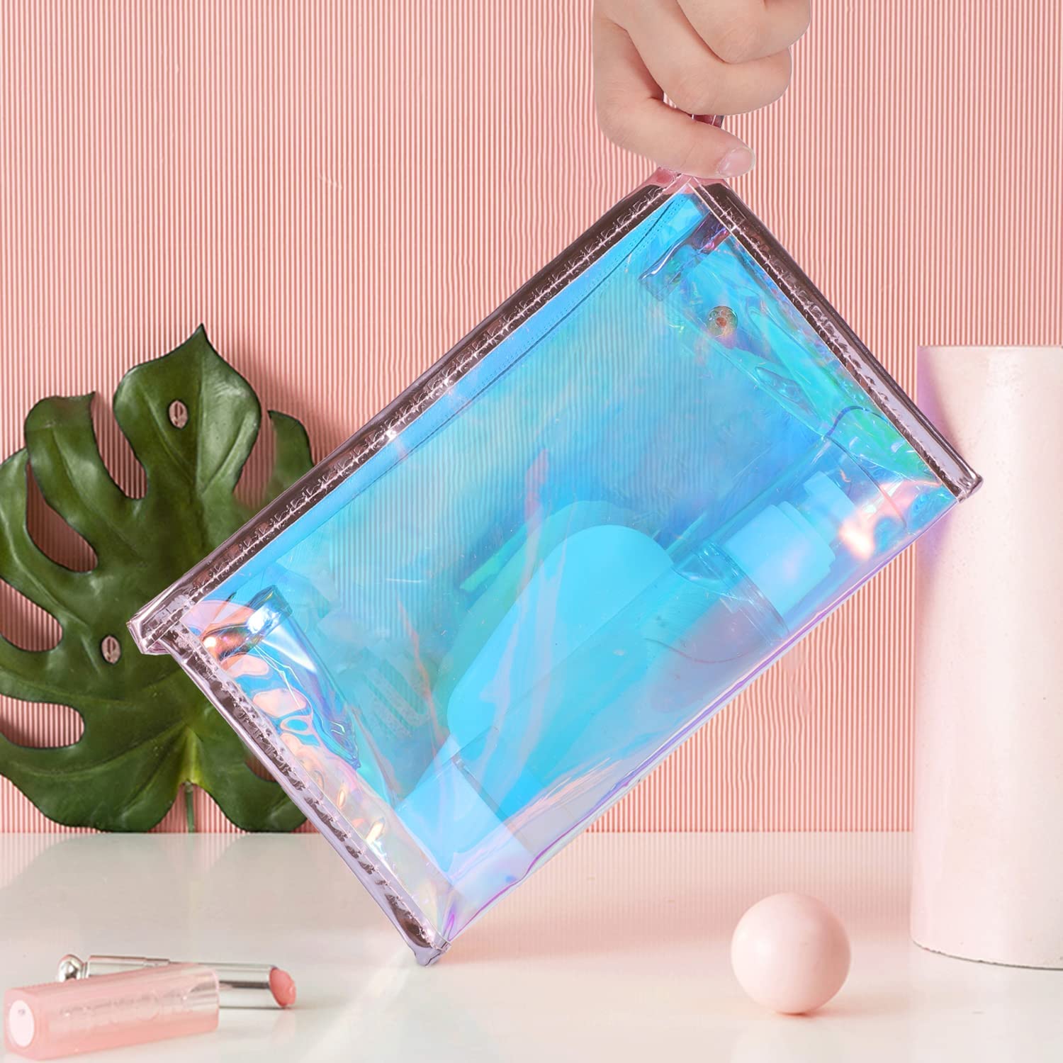 BESARME iridescent makeup bag makes a thoughtful bridesmaid gift with versatility.