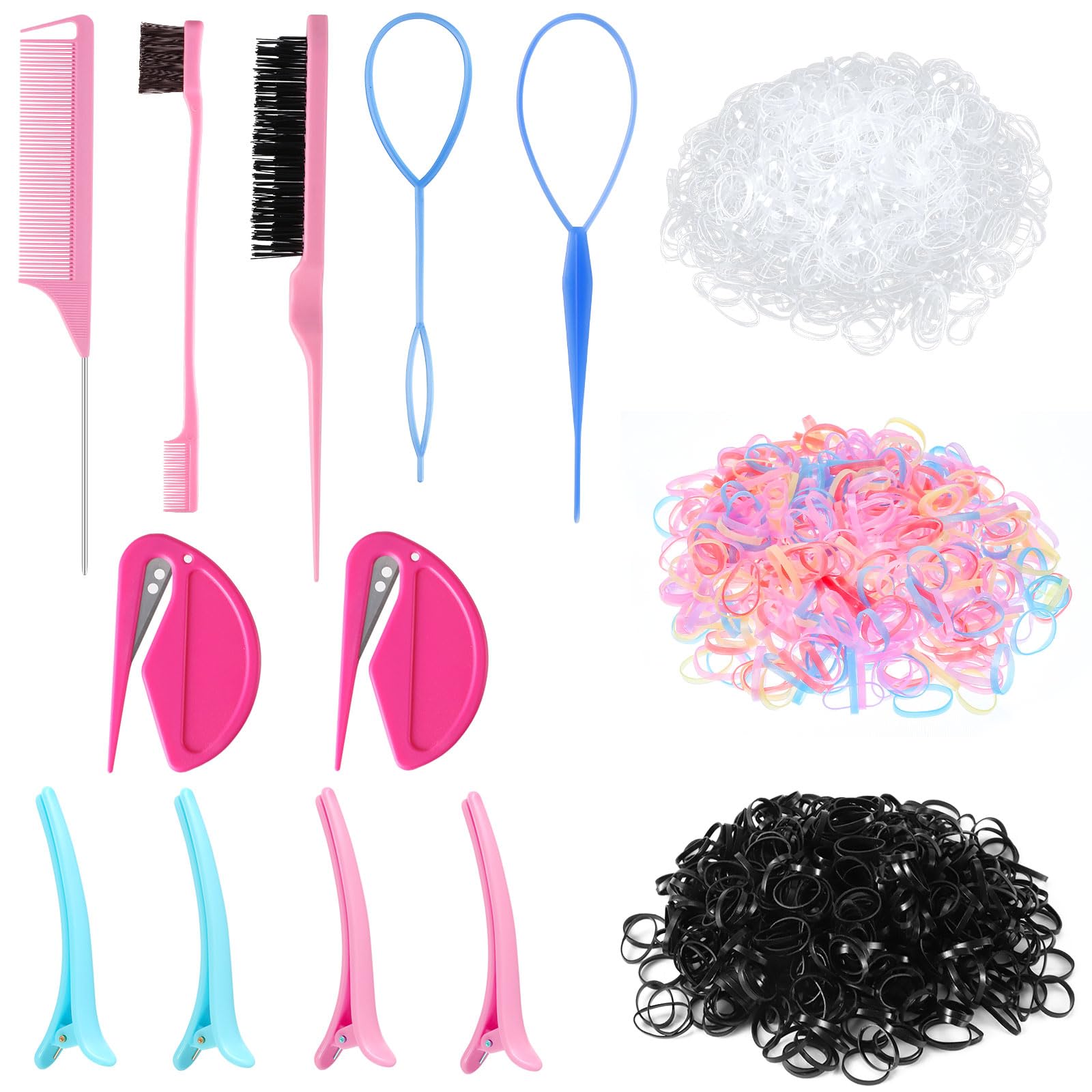 Besarme ligas elasticas coloridas para peinados fáciles y duraderos.