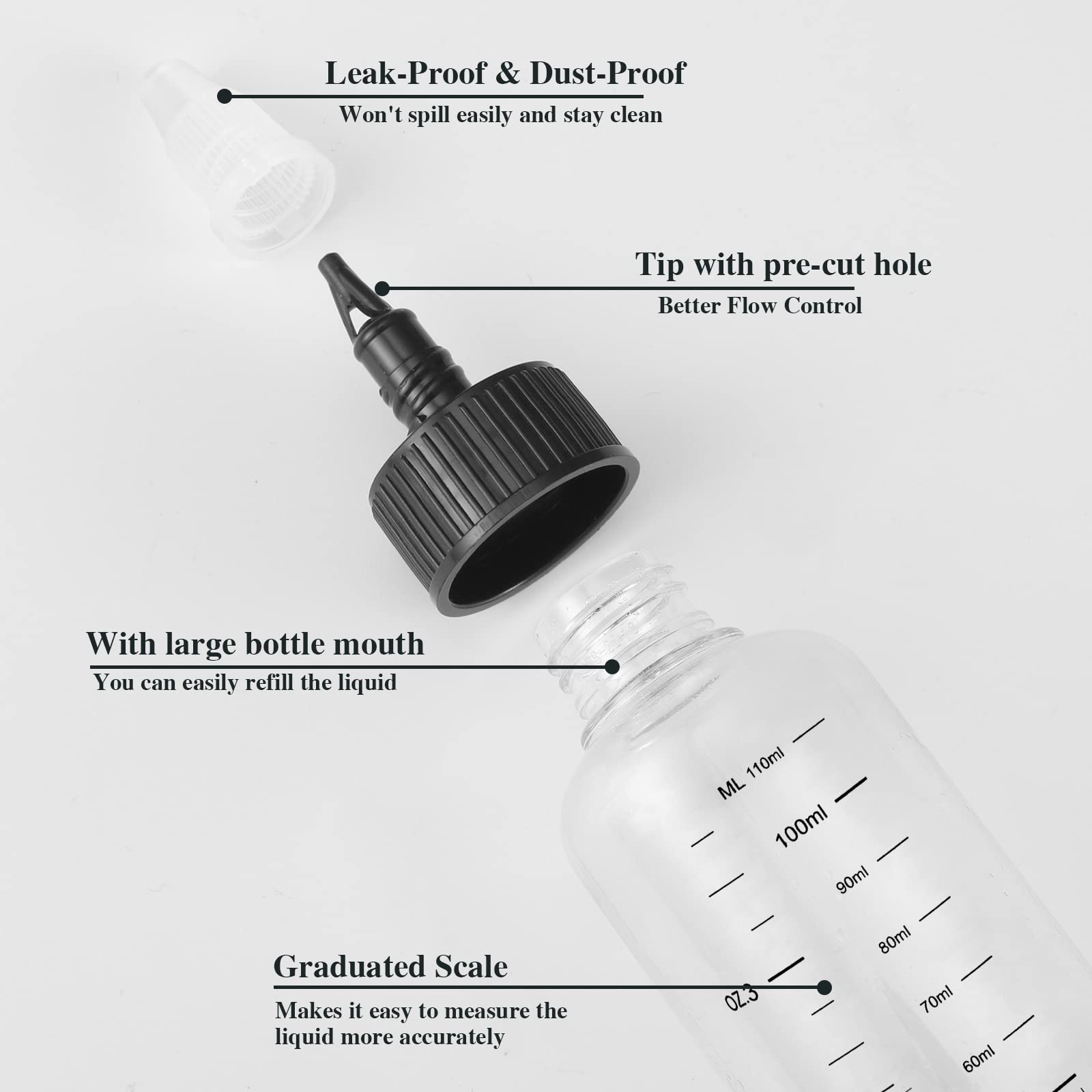 BESARME twist-on cap keeps contents leak-free and clean
