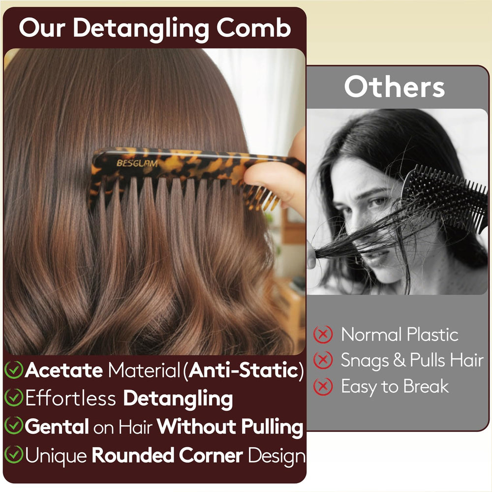 Besglam anti-static acetate tips for gentle scalp massage