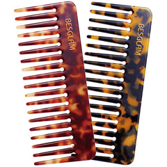 Besglam wide tooth comb tortoise pattern detangling thick curls with ease