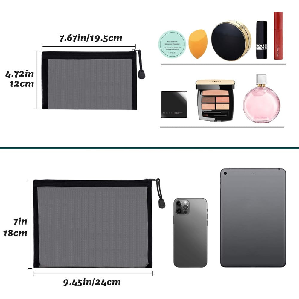 besharppin mesh pouch with zipper and cord opening smoothly