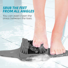 BESKAR shower scrubber includes hanging string for easy storage after use.