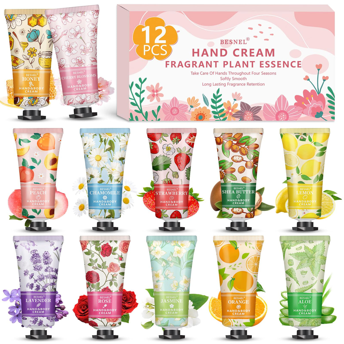 Besnel 12-pack gift set with assorted fragrances for daily hand care.
