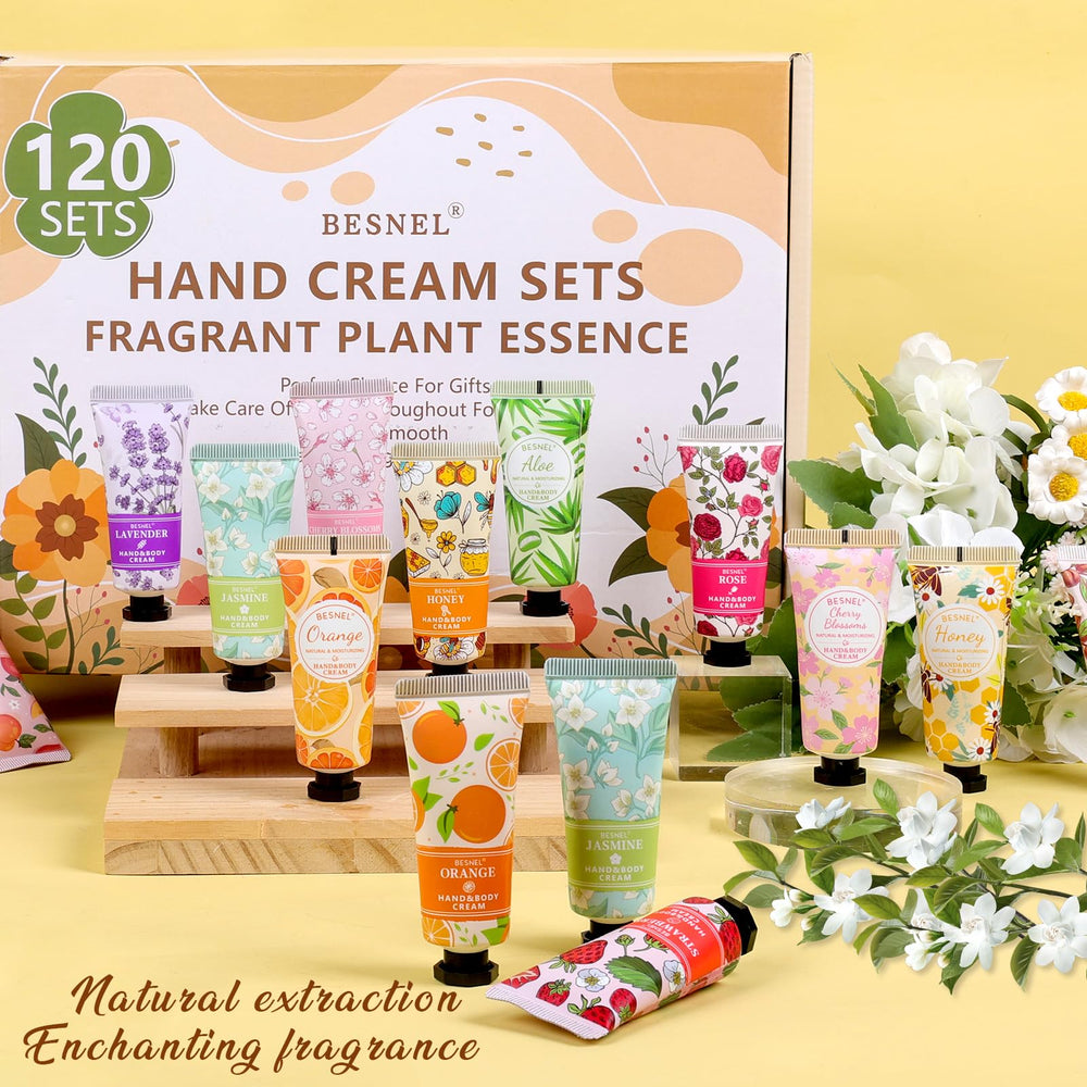 BESNEL orange hand cream gift set with bright citrus scent and hydration