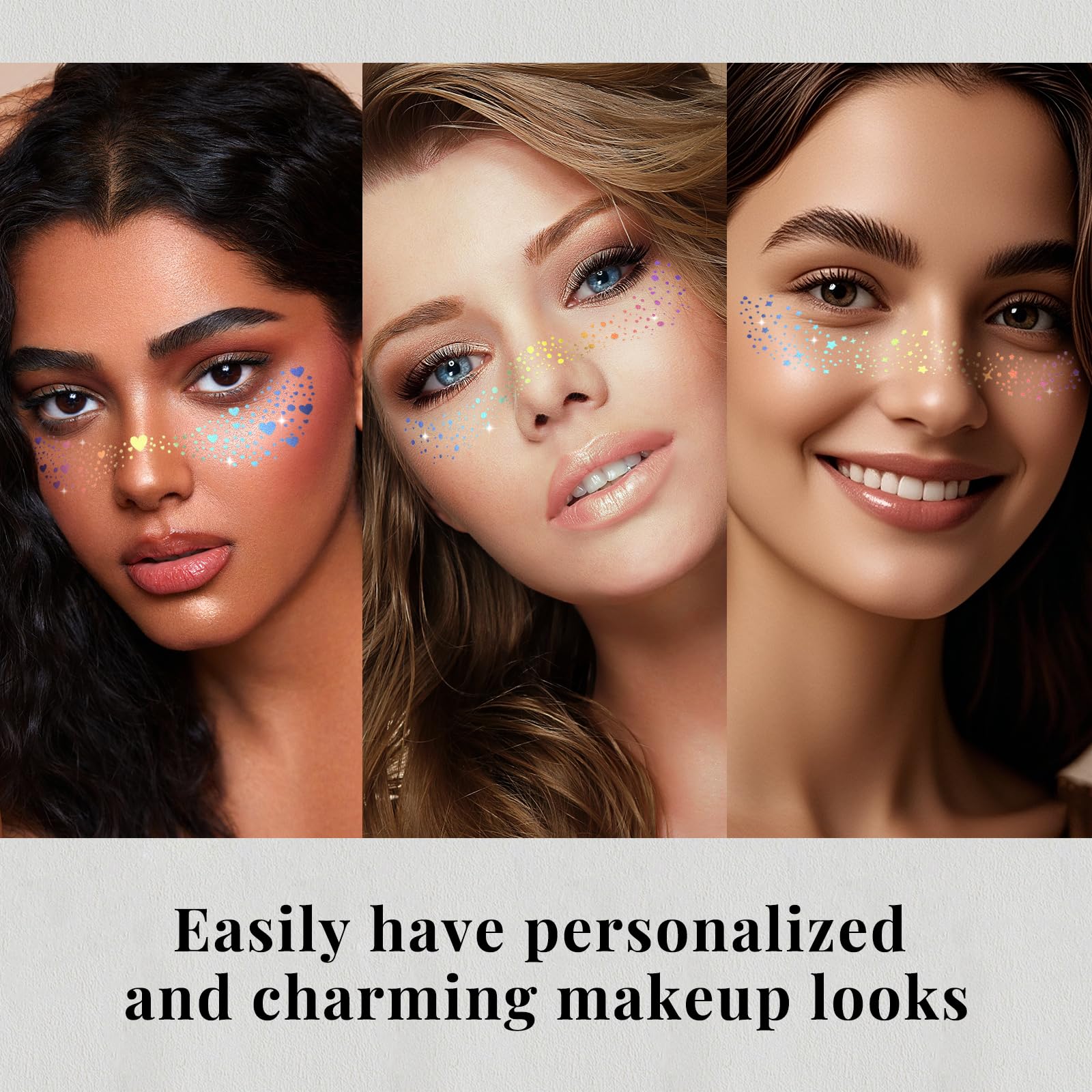 Besnel glitter freckles mixed-pattern patches for versatile face art
