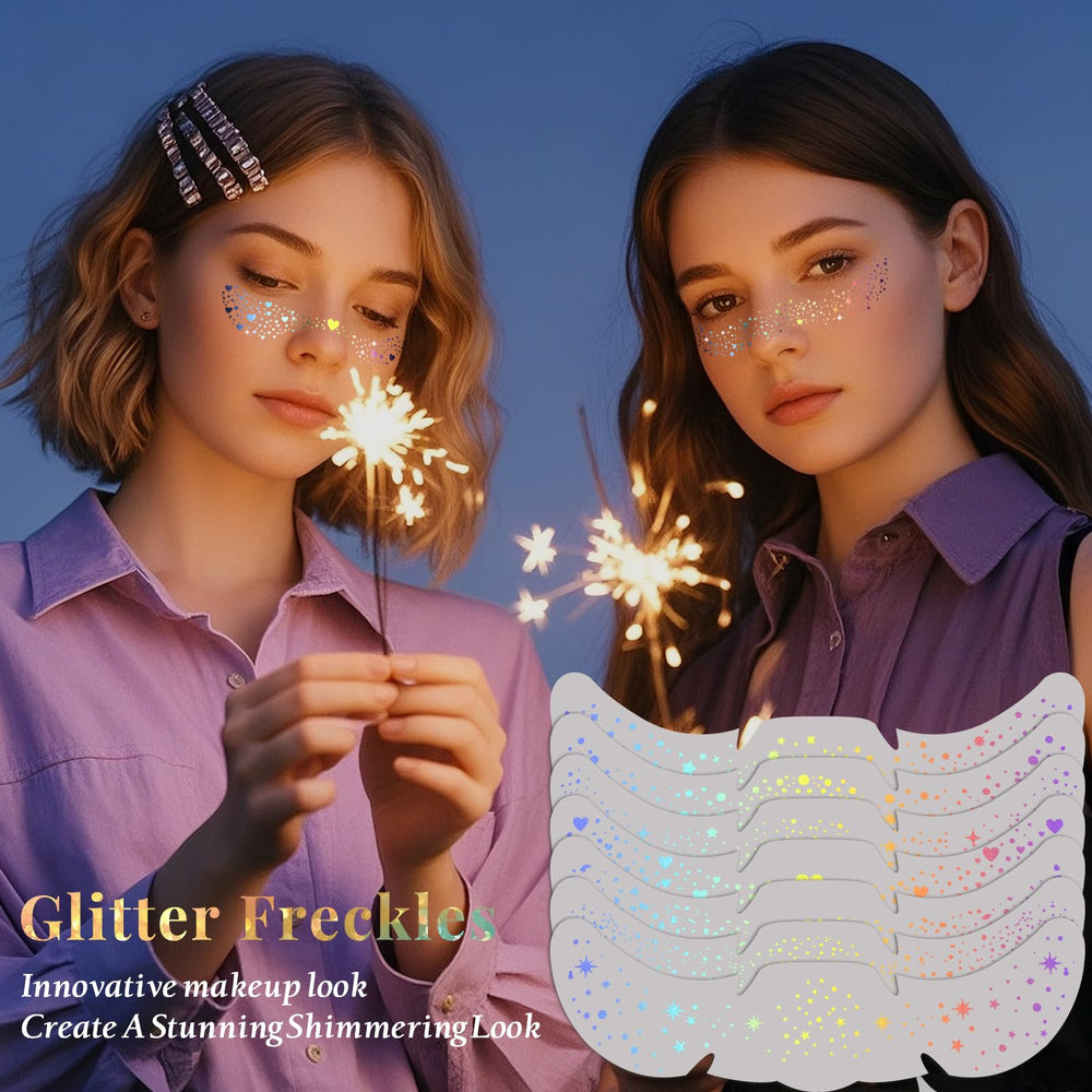 Besnel glitter freckles multicolor patches for playful makeup sparkle