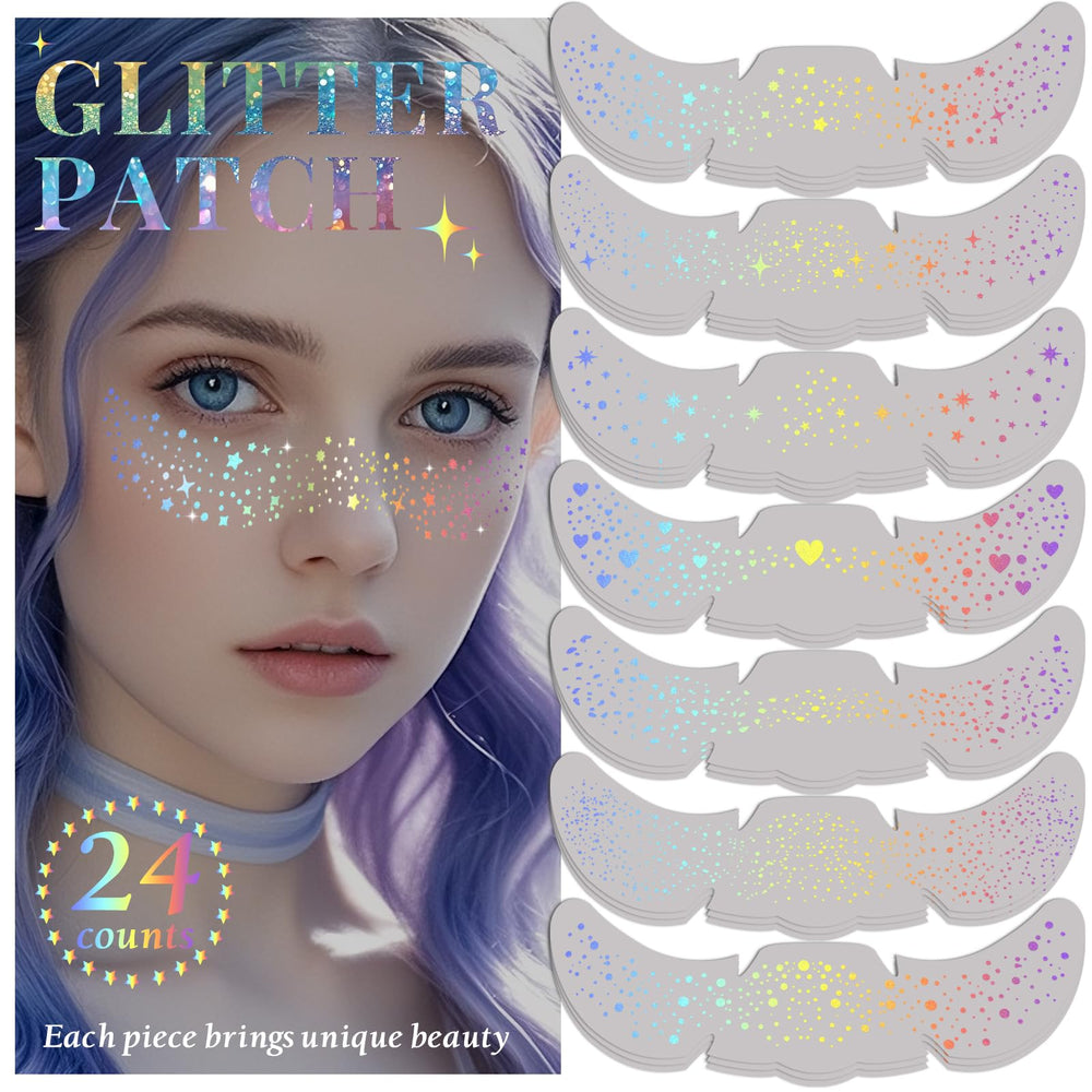 Besnel glitter freckles stars pattern patches for festival-ready glow