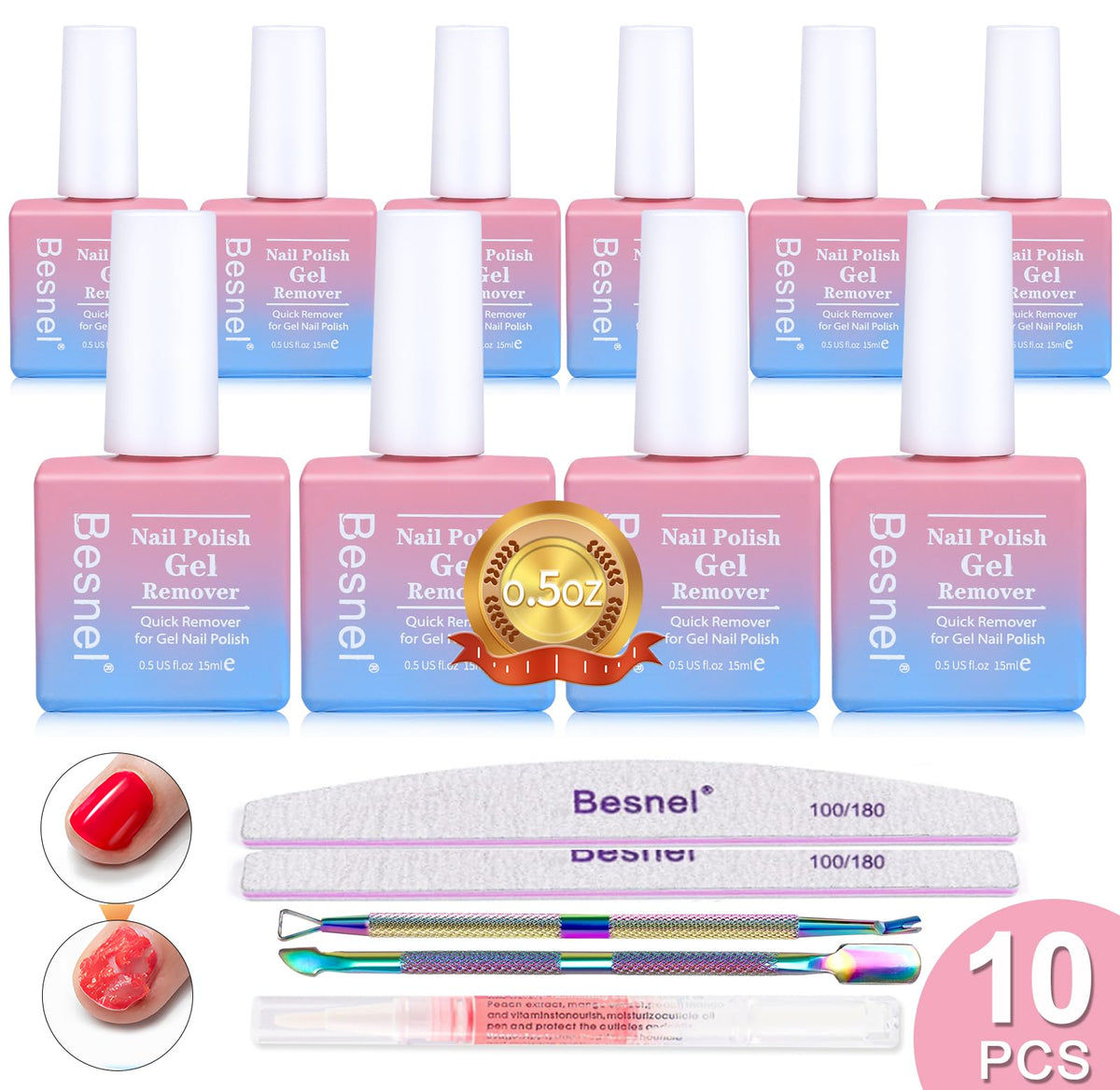BESNEL gel polish remover pack for rapid at-home removal