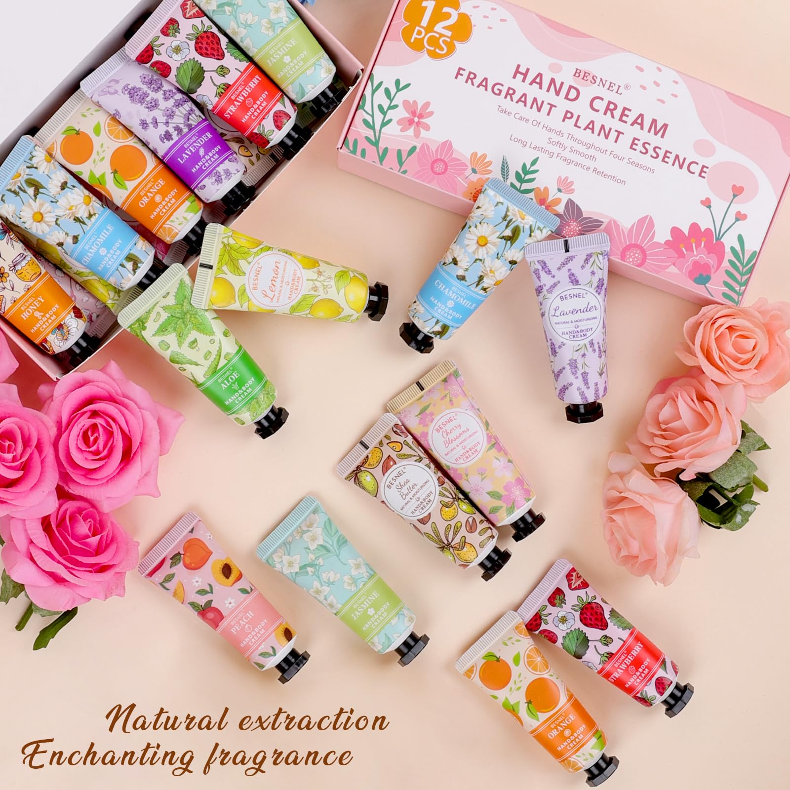 Besnel hand lotion with natural plant extracts including shea butter.