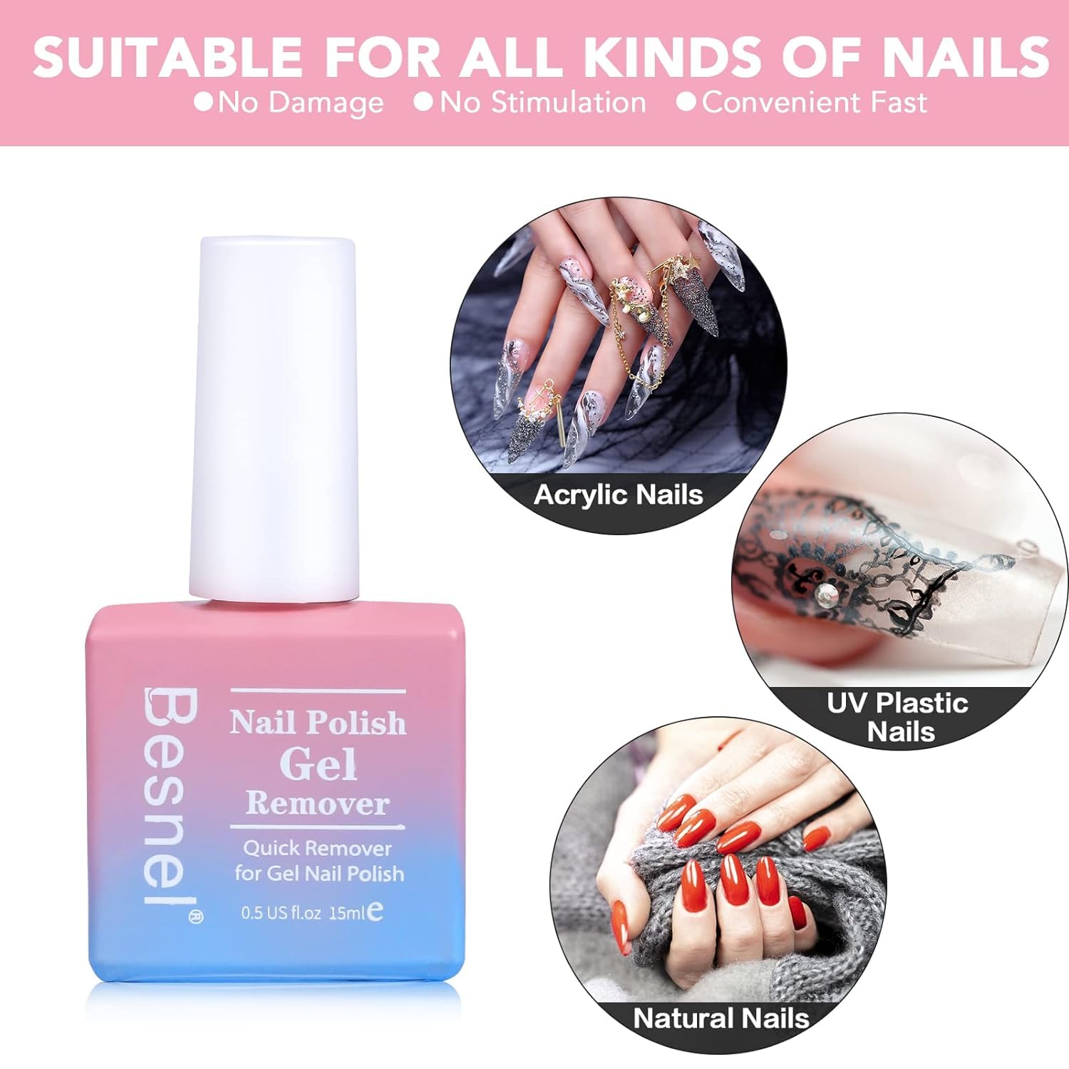 BESNEL polish remover application tool for even coverage