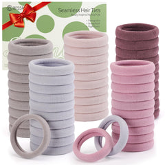 Bessrung 100-pcs pink seamless hair ties pack for everyday ponytails and gentle grip.