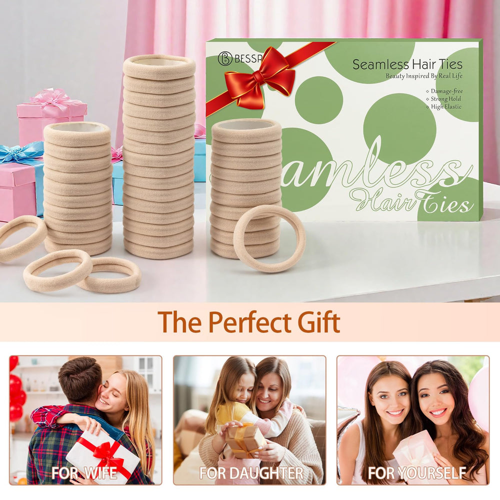 Bessrung casual gym beige hair tie for quick updos.