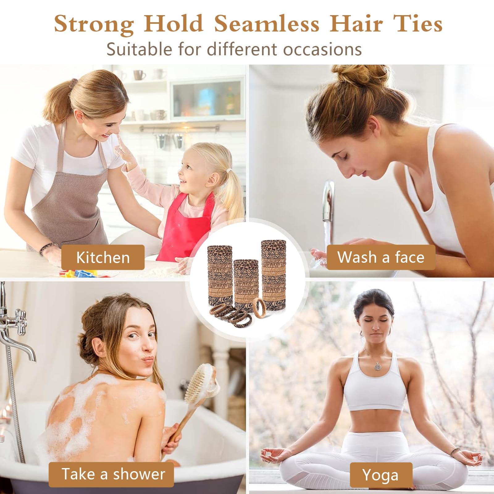 Bessrung bandas elásticas resistentes, ideal para cabello fino o grueso