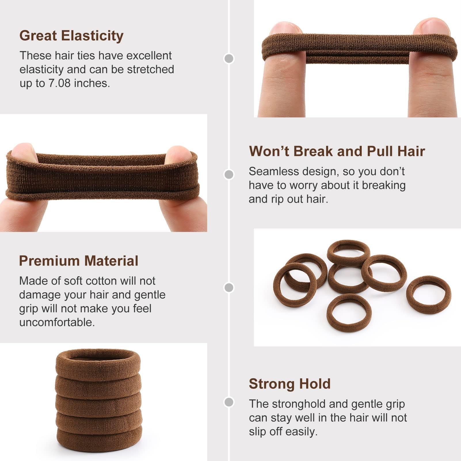 Bessrung durable elastic ties hold thick hair securely without loosening.