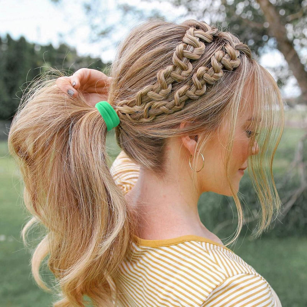 Bessrung hair ties for gym and workouts provide secure hold during activity.