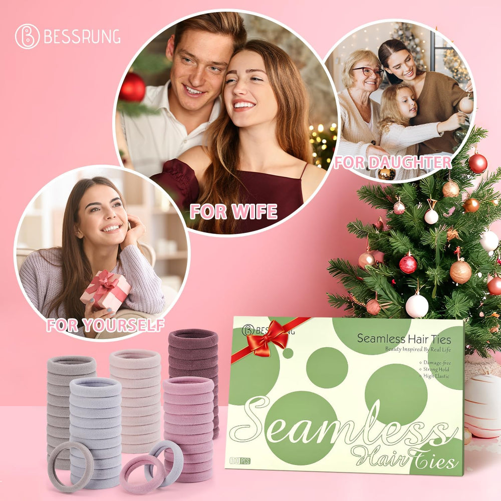 Close-up of Bessrung nylon hair ties showing soft, durable material and smooth surface.