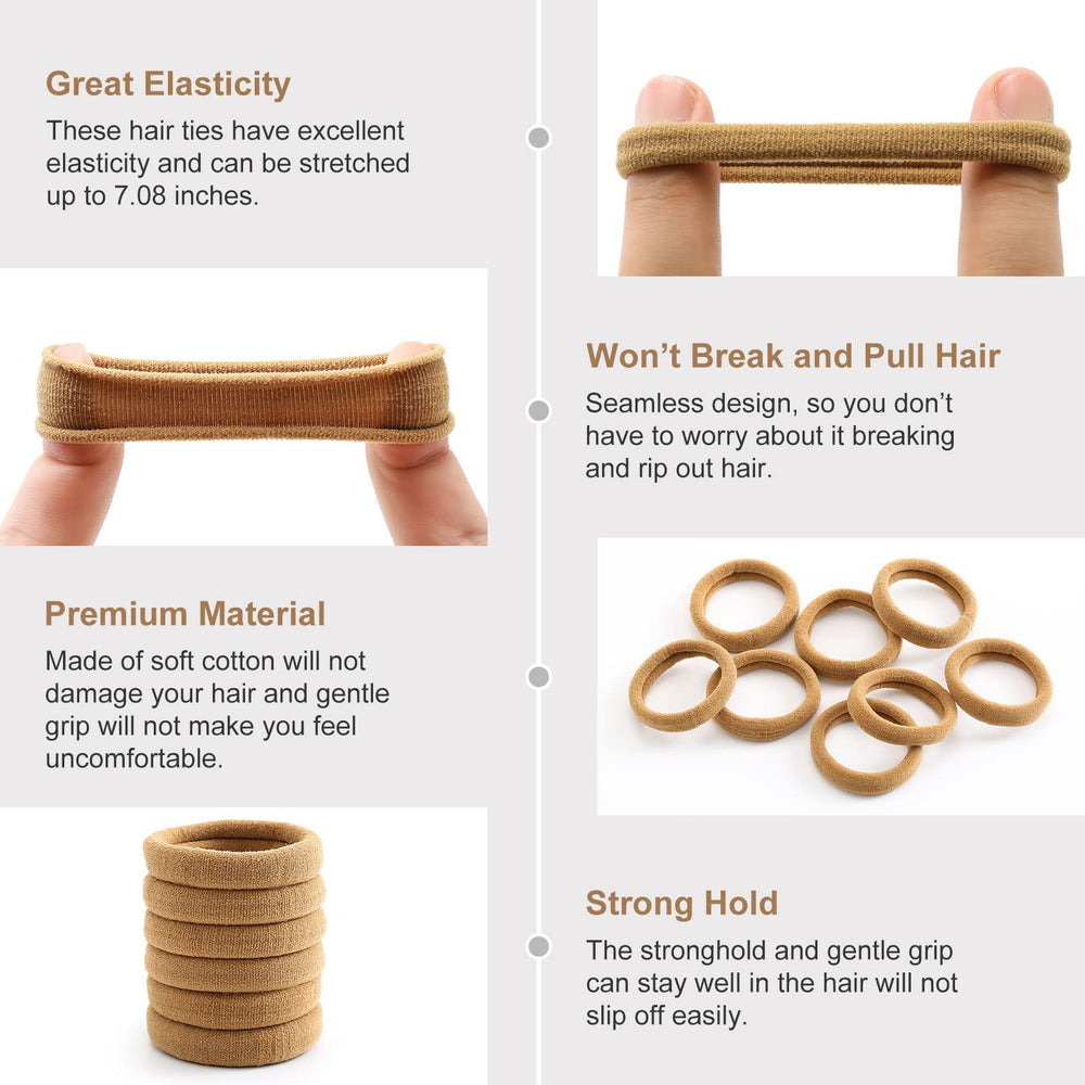 Bessrung stretched hair ties demonstrate strong elasticity and durable hold.