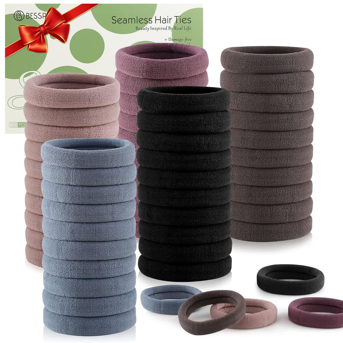 Bessrung thick seamless hair tie pack for durable, gentle hold.