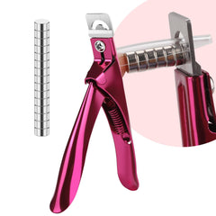BEST CHOICE MAGNETS false nail clippers with magnets in pink for precise trimming.