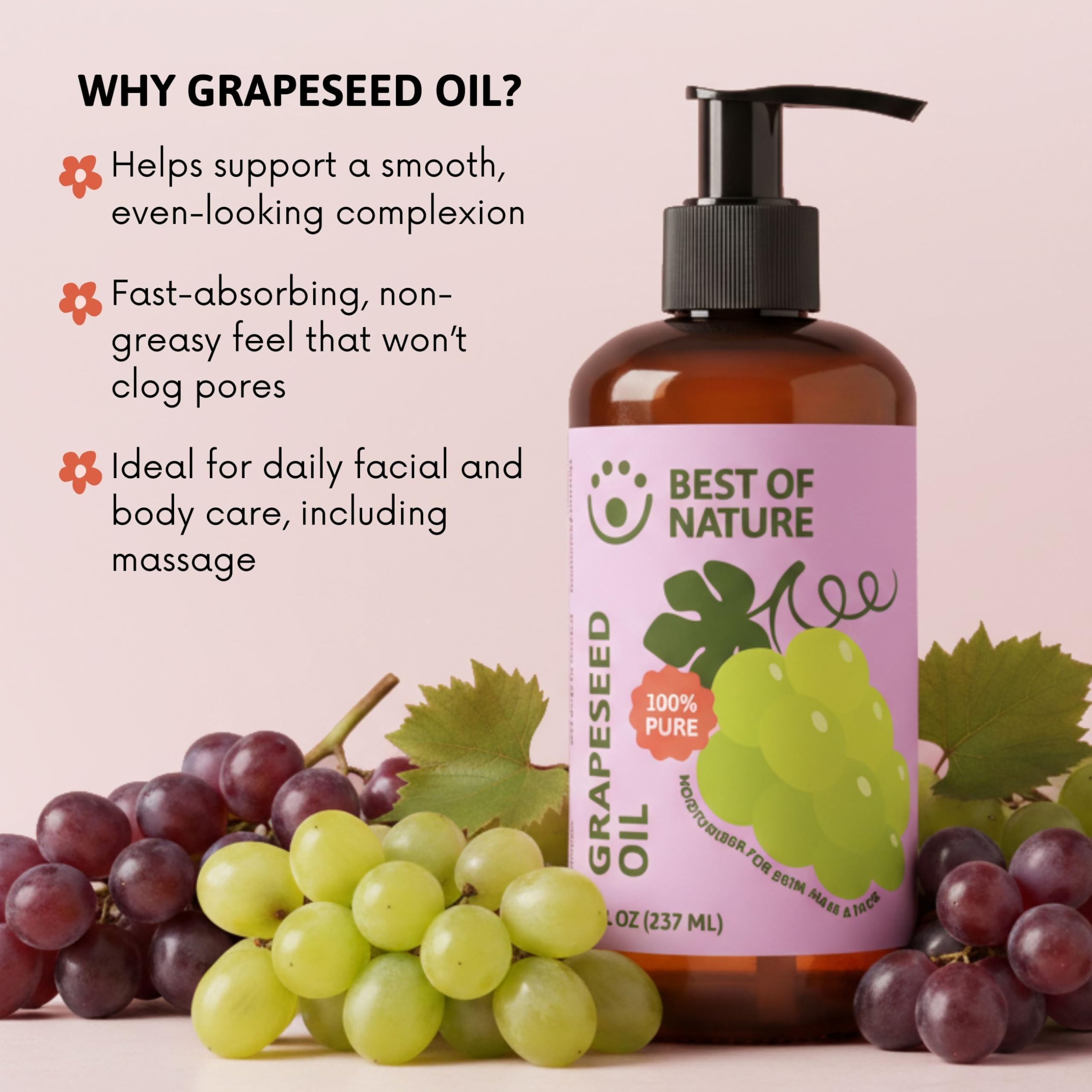 Skin care application with Best of Nature grapeseed oil