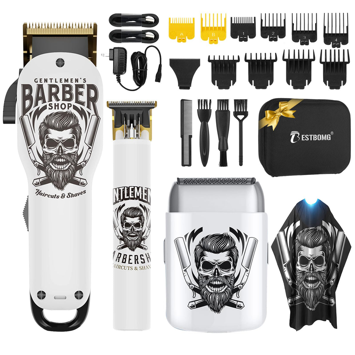 BESTBOMG hair clippers with ceramic T-blade for precise cuts and smooth blending at home