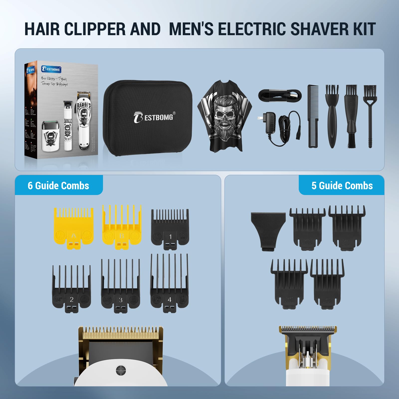 BESTBOMG large barber cape and durable storage case for organized grooming