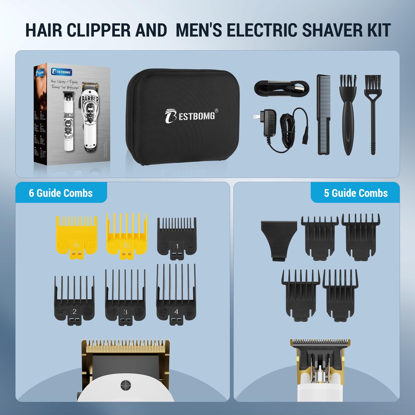 BESTBOMG portable carry bag included for travel grooming
