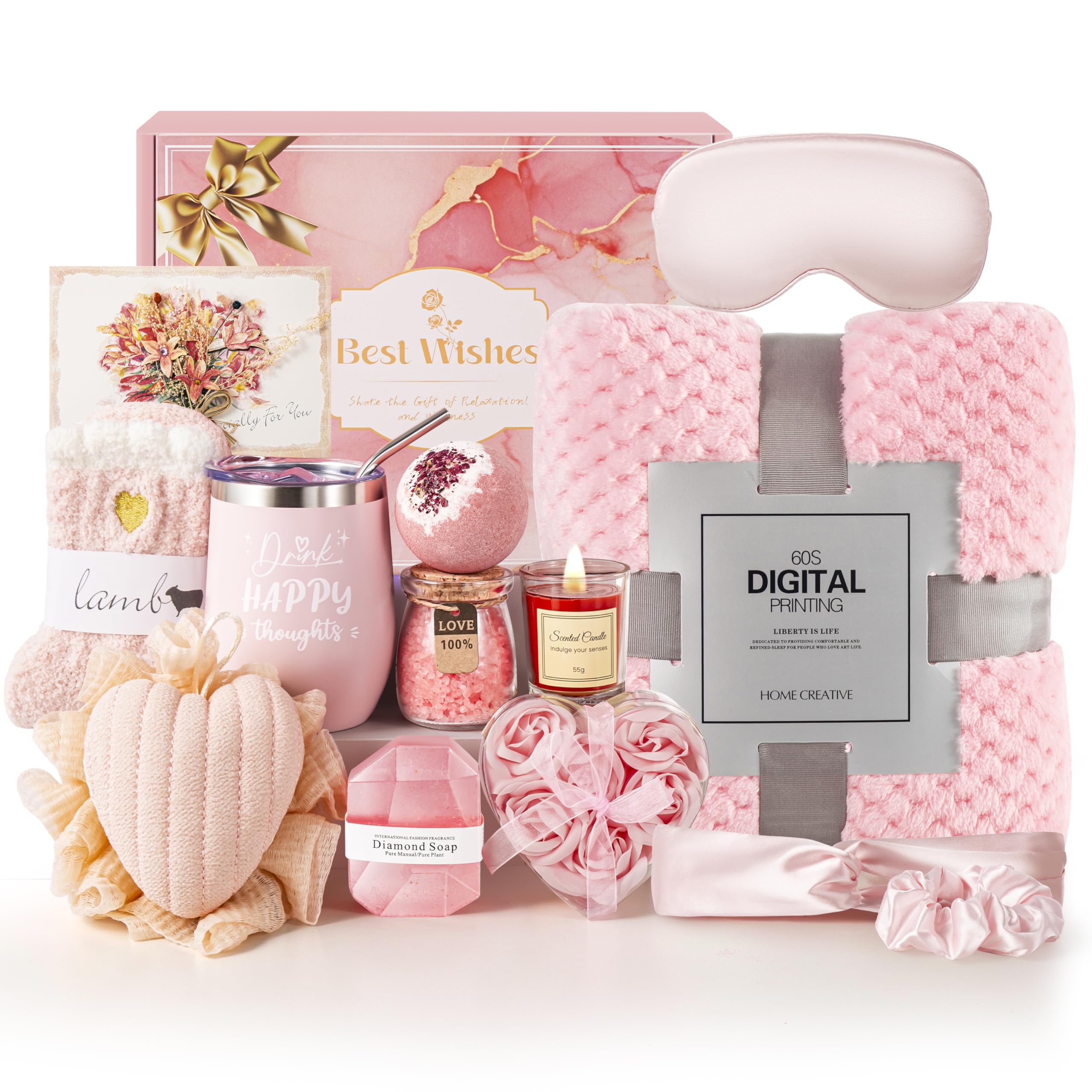 BestFlower valentines day gift basket robe: soft, cozy comfort for her spa night.