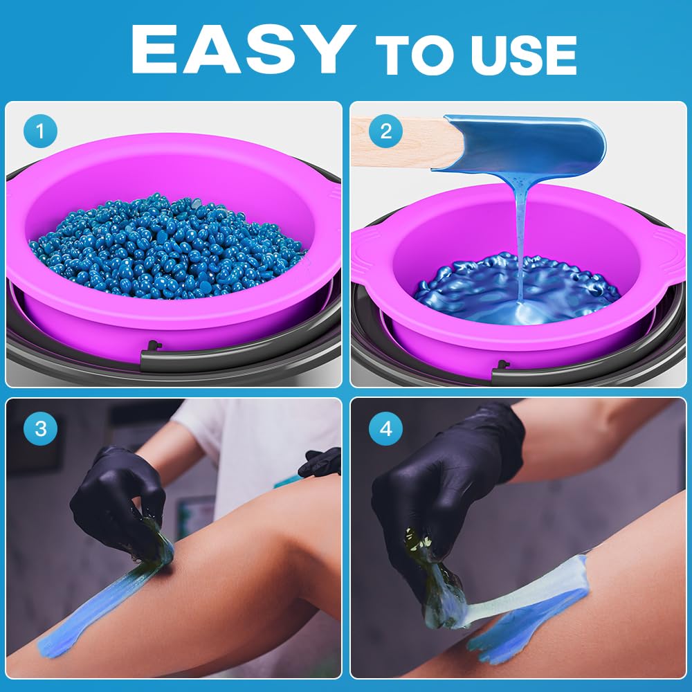 Bestidy wax beads shown with a warmer for fast heating and use.